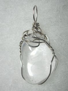 Clear Quartz Pendant Wire Wrapped .925 Sterling Silver Handmade Silver Quartz Crystals, Clear Glass Healing Jewelry, Silver Healing Crystals, Clear Glass Jewelry For Healing, Silver Quartz Crystals For Jewelry Making, Silver Quartz Crystals For Gifts, Silver Quartz Crystals For Healing, Handmade Silver Crystal, Silver Wire Wrapped Crystals For Jewelry Making