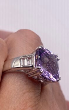 Vintage Handmade Genuine Purple Amethyst Filigree Setting 925 Sterling Silver Gothic Ring Unusual Amethyst Ring set with tiny diamonds. Sterling Filigree Setting Handmade Size can be re sized for you. My jeweler charges $20 Sterling Silver is rhodium finished to prevent tarnish All rings are shipped in a nice gift box. Check out our over a THOUSAND great reviews!!! Engraving is $4 per letter and is not always perfect depending on the piece. It can take a few days if the jeweler is busy. This is payable to Paypal Judithsltd@gmail.com Luxury Silver Amethyst Ring With Diamond Accents, Silver Amethyst Diamond Ring, Silver Amethyst Rings With Diamond Accents, Silver Amethyst Ring With Diamond, Elegant Silver Heart Cut Amethyst Ring, Elegant Silver Amethyst Heart Cut Ring, White Gold Sterling Silver Amethyst Ring With Diamond Accents, Classic Sterling Silver Amethyst Ring With Diamond Accents, Sterling Silver Amethyst Ring With Diamond Accents