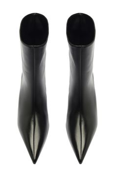 A pointy toe and tapered heel balance a sleek leather bootie that will complement your polished looks. 2 1/4" heel Pull-on style Leather upper, lining and sole Made in Brazil Classic Pointed Toe Boots With Padded Heel, Classic Boots With Pointed Toe And Padded Heel, Classic Boots With Padded Heel And Pointed Toe, Classic Heeled Boots With Sculpted Heel And Pointed Toe, Pointed Toe Workwear Boots With Leather Sole, Pointed Toe Boots With Reinforced Heel For Office, Workwear Boots With Leather Sole And Pointed Toe, Classic Fitted Mid-calf Boots With Pointed Toe, Sleek Fitted Chelsea Boots For Workwear