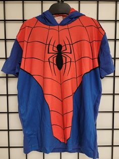 Marvel Spider-Man Kids Hoodie Face T-Shirt Size 12. Condition is "New" without tags. Shipped with USPS First Class. Casual Hooded Top With Character Print, Casual Character Print Hoodie Tops, Cotton Cartoon Print Hoodie, Fan Merchandise Cotton Hoodie With Crew Neck, Fun Cotton Hoodie With Cartoon Print, Cotton Hoodie Crew Neck For Fan Merchandise, Cotton Crew Neck Hoodie For Fan Merchandise, Casual Hooded T-shirt With Graphic Print, Cotton Hooded Top For Fan Merchandise