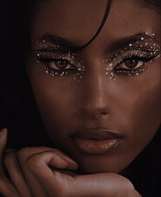 Rhinestone Makeup, Makeup For Black Skin, Cute Makeup Looks, Makeup Eye Looks, Glamour Makeup