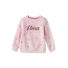 Toddler Embroidered Crewneck Sweatshirt for girl  Kids Personalized Name Baby Pink Sweatshirt Personalized Toddler Gift Gift For Toddler , Toddler Girls' Fleece Pullover Sweatshirt Let your little one welcome cool weather with fun colors and prints with this Fleece Pullover Sweatshirt . Boasting a soft fleece construction, this long-sleeve pullover sweatshirt offers them cozy comfort, and is designed with banded cuffs and a banded hem for a snug fit. Featuring fun prints, it makes a great pairin Pink Long Sleeve Sweatshirt With Name Print, Pink Long Sleeve Sweater With Embroidered Logo, Pink Long Sleeve Top With Letter Embroidery, Cotton Letter Print Sweatshirt, Pink Top With Letter Embroidery For Winter, Pink Winter Tops With Letter Embroidery, Winter Pink Top With Letter Embroidery, Pink Letter Embroidery Top For Winter, Cute Pink Embroidered Sweatshirt