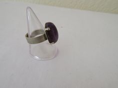 "A silver tone oval cocktail/dress ring dating from the 1970's. An oval setting with large polished purple and white marbled agate/gemstone Stone measures approx 0.75\" x 0.5\" x 0.25 Size UK N, US 7, Eur 54 and also fully adjustable In excellent vintage condition Postage in the UK is by Royal Mail First Class Signed For service. Postage to all other countries is by Royal Mail Airmail Tracked and Signed For service." Vintage Oval Crystal Ring With Large Stone, Vintage Oval Cabochon Crystal Ring, Black Agate Ring, Orange Gem, Oval Setting, Dress Cocktail, Dress Rings, Pearl Hair, Agate Gemstone