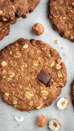 cookies with nuts and chocolate on top