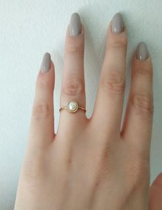 14K Gold Solitaire Pearl Ring Minimalist pearl ring Dainty | Etsy Minimal Gold Ring Design, Pearl Finger Ring Designs, Minimalist Pearl Drop Ring For Wedding, Minimalist Wedding Pearl Ring With Pearl Drop, Gold Everyday Pearl Ring With Pearl Drop, Minimalist Pearl Drop Ring For Anniversary, Simple Pearl Ring For Wedding, Everyday Gold Pearl Ring With Pearl Drop, Minimalist Pearl Rings With Pearl Charm