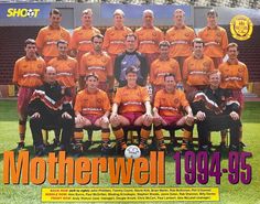 an image of a soccer team that is on the cover of sports magazine motherwell 1994 - 95