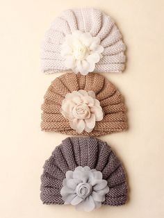 3pcs Cute Warm Knit Baby Hats Suitable For 0-24 Months Infants Multicolor Cute   Polyester  Knit Hat   Kids Accessories, size features are:Bust: ,Length: ,Sleeve Length: Knit Baby Winter Hat, Infant Winter Hats, Knit Baby Hats, Hat For Baby Girl, Baby Girl Winter Hat, Baby Winter Hat, Baby Candy, Knitted Hats Kids, Hand Wrist