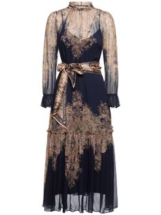 Natura paisley ruffle viscose midi dress - Zimmermann - Women | Luisaviaroma Paisley Maxi Dress, All Over Pattern, Everyday Fashion Outfits, Linen Midi Dress, Blue Dress Casual, Navy Midi Dress, Ruffled Collar, Khaki Dress, Chiffon Maxi Dress