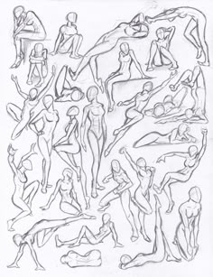 a drawing of people in different poses