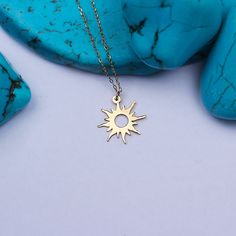 Sun Necklace * Good Luck Charm * Gold Sun Necklace * 14k Gold Sun Necklace * Gold Sun Pendant * Sun Pendant * 14k Gold Sun Details: * Material: 14k Gold * Weight: 1 gr * Lenght: Optional* Pendant Width: 1.1 cm * Pendant Height : 1.1 cm ** Glorria jewels send with their special boxes. ** If you want to see more jewels from us https://www.etsy.com/se-en/shop/GlorriaSense What is 14k Gold? 14K gold is a mixture consisting primarily of gold, blended with durable metals such as zinc, nickel and coppe Celestial Yellow Gold Charm Necklaces For Gifts, Celestial Style 14k White Gold Necklace, Handmade 14k Gold Spiritual Necklace, Handmade 14k Gold Pendant Charm Necklace, Celestial 14k Yellow Gold Charm Necklaces, Celestial Jewelry Gift Stamped 14k, Celestial 14k Yellow Gold Charm Necklace, 14k Yellow Gold Celestial Charm Necklaces, Celestial 14k Gold Jewelry Gift