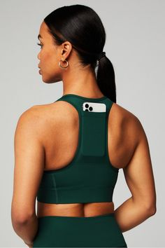 On-The-Go Zip Medium Impact Sports Bra Fabletics green female Activewear >> Womens >> Sports Bras >> Sports Bra >> Medium Impact regular Training External Pockets/Moisture-Wicking/Removable Bra Cups Green Sports Bra With Built-in Padding For Gym, Green Sports Bra With Built-in Padding For Training, Green Athleisure Sports Bra With Built-in Padding, Green High Stretch Sweat Resistant Activewear, Green High Stretch Sports Bra With Moisture-wicking, High Stretch Green Activewear For Sports, Green Breathable Gym Activewear, Breathable Green Activewear For Gym, Green Sports Bra With Built-in Padding