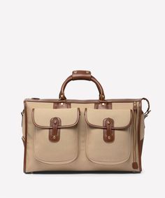 Express No. 2 | Khaki Twill - Vintage Chestnut Duffle Bag | Ghurka Business Briefcase, Travel Duffle, Duffle Bag Travel, Crossbody Bag Women, One Bag, Garment Bags, Weekend Getaway, Vintage Leather, Chestnut