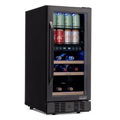 an image of a mini fridge with drinks in it