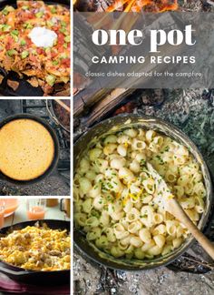 one pot camping recipe collage with text overlay