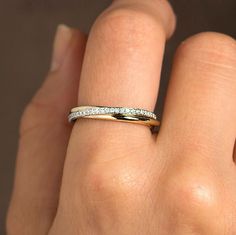 Mix Matched Wedding Bands, White Gold Engagement Ring And Gold Wedding Band, Minimalist Gold Wedding Band, Mixed Metal Wedding Bands For Women, Two Toned Rings Engagement, Two Toned Wedding Rings Set, Wedding Ring Mixed Metals, Two Tone Wedding Band Womens, White And Yellow Gold Wedding Band