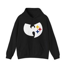 Wu Tang Clan PITTSBURG football Unisex Heavy Blend STEELERS Hoodie Pennsylvania Steelers fan, Wu Tang Clan Represent, let your colors fly, get your friends jealous of your threads, orginal artist mash-up! GO PITTSBURG PENNSYLVANIA   Unisex heavy blend hooded sweatshirt made with a thick blend of cotton and polyester, plush, soft and warm. Spacious kangaroo pocket for practicality, hood's drawstring is the same color as the base sweater. .: 50% cotton, 50% polyester (fiber content may vary for different colors) .: Medium-heavy fabric (8.0 oz/yd² (271 g/m²)) .: Classic fit .: Tear-away label .: Runs true to size   GILDAN 18500 Unisex Heavy Blend Hooded Sweatshirt Machine wash: warm (max 40C or 105F); Bleach as needed; Tumble dry: medium; Iron, steam or dry: low heat; Do not dryclean. Steelers Hoodie, Steelers Fan, Wu Tang Clan, Jealous Of You, Wu Tang, Hooded Sweatshirt, Pennsylvania, Kangaroo Pocket, Kangaroo