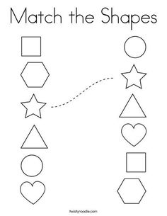 match the shapes worksheet for kids to learn how to make them look like they are