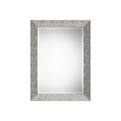 a white and grey mirror on a wall