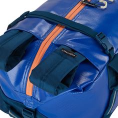 This ultra-tough, water-resistant duffel is now made in 100% recycled materials, helping lessen your carbon footprint. Equipped with a wide-mouth opening and tuck-away backpack straps. Mesa Blue or Black FEATURES 100% Recycled Materials Full-access, wide-mouth opening Unlock the side buckles for 5 more liters of packing space External compression straps help keep your gear in place Folds flat for compact storage Bottom material coating was developed by harvesting windshield plastics from landfil Durable Functional Duffle Bag For Hiking, Durable Sporty Duffle Bag For Outdoor, Sporty Durable Duffle Bag For Outdoor, Sporty Durable Duffle Bag For Outdoor Activities, Waterproof Blue Nylon Bags, Blue Nylon Hiking Bag, Nylon Duffle Bag For Outdoor Activities, Sporty Waterproof Bags For Adventure, Blue Outdoor Bags With Ykk Zipper