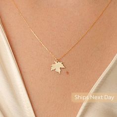 "Allow the Canadian maple leaves to fall on your chest and enjoy the warm breeze they create through our high-quality gold. Cherish yourself or your loved ones made them feel as sweet as maple syrup on a pancake. D E T A I L S * Made to Order. * 100% 14k Solid Gold * Choice of Gold Color: Yellow Gold, Rose Gold, White Gold * Pendant Height: 11 mm / 0.43 inch * Pendant Width: 11 mm / 0.43 inch * Length: 14\", 16\", 18\", 20\", 22\" (Got a little note that can help you in the photos.) * Ready to S Canada Leaf, Canadian Maple Leaf, Canadian Maple, Leaf Nature, Leaf Charms, Leaf Necklace, Leaf Pendant, Real Gold, Maple Leaf