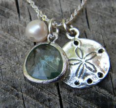 Great necklace Ocean-inspired Sterling Silver Jewelry For Weddings, Ocean-inspired Sterling Silver Jewelry For Wedding, Ocean-inspired Silver Jewelry For Wedding, Nautical Necklace, Wedding Bridesmaid Jewelry, Etsy Bridesmaid Gifts, Charm Necklaces, Sea Glass Necklace, Sand Dollar