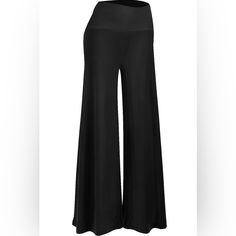 Women’s Palazzo Pants, Black, Super Soft, Nwt, Size Xxl Black Full-length Pants For Night Out, Black Full Length Pants For Night Out, Black Wide Leg Pants With Elastic Waistband For Loungewear, Black Non-stretch Wide Leg Pants For Night Out, Black Stretch Wide-leg Yoga Pants, Baggy High Waist Solid Yoga Pants, Non-stretch Black Wide Leg Pants For Night Out, Fitted Black Wide Leg Casual Pants, Black Stretch Trousers