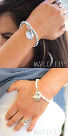 Looking for a sweet and classic bracelet to give a special woman in your life? Adjustable White Monogram Jewelry, Classic Personalized White Jewelry, Classic White Personalized Jewelry, Adjustable Monogram Jewelry For Personalized Gift, Personalized Monogram Adjustable Jewelry Gift, Personalized Adjustable Monogram Jewelry, Personalized Monogram Adjustable Jewelry, Silver Monogram Jewelry For Everyday, Everyday Silver Monogram Jewelry