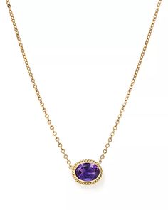 Bloomingdale's - Gemstone Pendant Necklace in 14K Yellow Gold, 18" - 100% Exclusive Elegant Yellow Gold Amethyst Jewelry, Luxury Amethyst Birthstone Necklace, Elegant Amethyst Birthstone Necklace, Luxury Formal Birthstone Gemstones, Elegant Formal Gemstones With Bezel Setting, Fine Jewelry Yellow Gold Amethyst Necklaces, Fine Jewelry Amethyst Necklaces In Yellow Gold, Elegant Gemstones With Bezel Setting For Formal Occasions, Fine Jewelry Amethyst Necklace In Yellow Gold