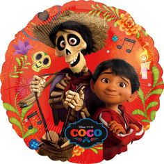 an image of a cartoon character with a skeleton on it's face and a mexican man in the background