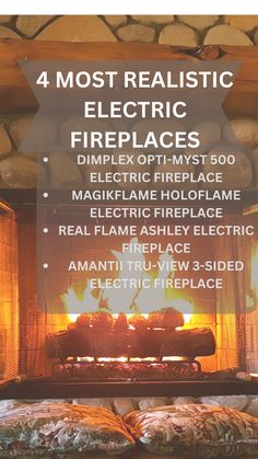 most realistic electric fireplace Vent Free Gas Fireplace Logs, Electric Fireplace Options, Electric Fireplace Faux Mantle, Brick Around Electric Fireplace, Realistic Fireplace Insert, Simplifire Electric Fireplace, Electric Logs For Fireplace