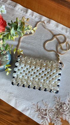 Scrapbooks Ideas, Sparkly Bag, Hand Beaded Bag, Bead Bag, Wedding Bags, Beads Bracelet Design, Beaded Bag, Wedding Bag, Bracelet Design