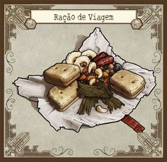 a card with some food on it and the words raco de vigem