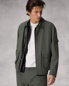 The Cade. Outfitted with utilitarian flap pockets, our jacket is perfectly oversized and crafted in a Japanese tropical wool. Featuring adjustable details for a personalized fit. Dusty Green XXL Relaxed Fit Utility Jacket With Multiple Pockets, Utility Jacket With Multiple Pockets And Relaxed Fit, Spring Utility Jacket With Welt Pockets, Utility Shacket With Side Pockets For Work, Urban Utility Jacket With Flap Pockets For Work, Relaxed Fit Utility Jacket With Flap Pockets For Work, Urban Utility Jacket With Patch Pockets For Work, Urban Utility Jacket With Multiple Pockets For Workwear, Workwear Shacket With Lapel Collar And Multiple Pockets