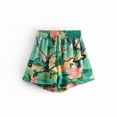 Keira Boho Shorts Harem Pants Pattern, Crane Print, Bohemian Shorts, Beach Blouse, Gardening Outfit, Wrap Shirt, Women Sleeve, Pants Pattern, Online Tops