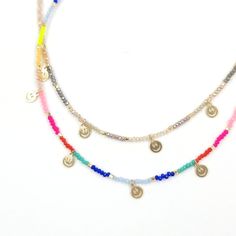 "The Smiley face necklace is handmade from the best materials. You can buy it as a gift for a friend, sister, mother and yourself. choker | delicate | rainbow | neutral | smiley face - Color: Neutral Mix, Rainbow, 18k gold plated - Length: 16\"+3\" extension - 2mm Faceted Glass Beads - 6mm Smiley Face Charms - Closure: Lobster Clasp" Fun Beaded Adjustable Necklaces, Fun Beaded Adjustable Necklace, Fun Adjustable Beaded Necklaces, Fun Adjustable Beaded Chain Necklace, Gold Round Bead Necklaces For Friendship, Fun Beaded Necklaces With Tiny Beads For Gifts, Adjustable Colorful Beads Charm Necklaces For Festivals, Adjustable Charm Necklaces With Colorful Beads For Festivals, Adjustable Colorful Beads Charm Necklace For Festival