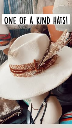 Fashion Outfits With Hats, Custom Hat Ideas, Womens Western Hats, Womens Hats Fashion, Cowboy Hat Design, Bohemian Hats, Hat Burning, Boho Hats, Custom Cowboy Hats