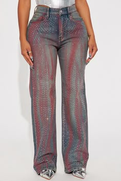 Rhinestone Jeans, Embellished Jeans, Wide Leg Jeans, Leg Jeans, Fashion Nova, Women's Jeans, Jeans Size, Wide Leg, Women Jeans