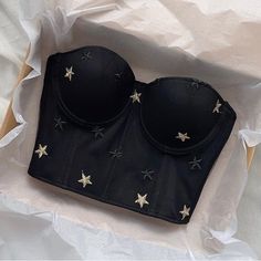 Nwot, Never Worn Black Lace Up Corset With Stars. I Bought The Wrong Size And It Is Too Big. Short Lace Corset, Night Sky Corset Top, Star Lace Shirt, Plus Size Lace Corset Top, Black Corset Top Outfit, Lace Corset Outfit, Black Lace Up Corset, Girlfriend Clothes, Corset Top Outfit