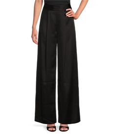 Muse by Marchesa Spruce Satin High Rise Pleated Point Straight Tuxedo Coordinating Pants | Dillard's Sleek Wide-leg Silk Pants, Silk High-waisted Wide Leg Evening Pants, Sleek Silk Wide-leg Pants, High-waisted Silk Wide Leg Pants For Evening, Sleek Silk High-waisted Wide Leg Pants, Silk High-waisted Wide Leg Pants For Evening, Sleek Silk Trousers, Sleek Silk Wide Leg Bottoms, Sleek Silk Bottoms For Work