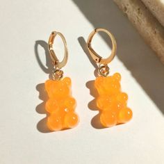 Super Cute Kawaii Y2k Girly Gummy Bear Teddy Bear Drop Dangling Earrings Make An Offer Or Bundle For Huge Discount Playful Orange Dangle Jewelry, Fun Orange Earrings As A Gift, Playful Orange Party Jewelry, Fun Orange Earrings For Gift, Cute Orange Jewelry For Party, Fun Orange Earrings For Gifts, Fun Orange Earrings For A Gift, Cute Handmade Orange Jewelry, Cute Orange Handmade Jewelry