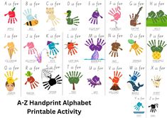 handprint alphabet printable activity for kids