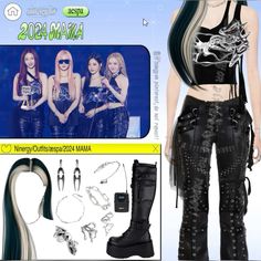 an image of a woman wearing goth clothes and accessories