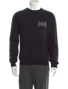 DIOR MEN x Raymond Pettibon SweatshirtFrom the 2019 Collection by Kim JonesBlackGraphic PrintEmbroidered AccentLong SleeveFit:Sweatshirts & Hoodies by DIOR MEN typically fit true to size. Black Sweatshirt With Logo Detail For Spring, Black Logo Sweatshirt For Spring, Winter Streetwear Tops With Logo Detail, Long Sleeve Tops With Logo For Streetwear, Designer Winter Hoodie, Designer Long Sleeve Hoodie For Winter, Designer Long Sleeve Winter Hoodie, Designer Sweatshirt With Logo For Winter, Long Sleeve Logo Tops For Streetwear