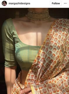 Contrast Blouse Designs, Alternative Fashion Grunge, Saree Inspiration, Model Blouse Designs, Saree Looks