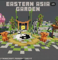 Chinese Dragon Minecraft, Panda Cage In Minecraft, Minecraft Panda Enclosure, Garden Minecraft, Kida Disney, Minecraft Garden