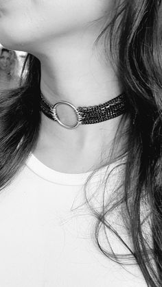 "♦ A silver chain choker, made of silver-plated brass in a Very high quality, The chain is made up of rows of silver and black chains with an O-Ring pendant decorating its center. SIZE Length: 11.8\" (30cm) up to 15.8\"(40cm) hoop size: 1.37\"(3.5cm) Pendant width: 1.37\"(3.5cm) ♦ This piece of jewelry is perfect as a gift for yourself, for a wedding day, Valentine's day or a birthday. If you're interested in sending a gift to a third party, just write your message to the recipient and I will do Party Jewelry Choker With Silver Chain, Party Silver Chain Choker Jewelry, Party Silver Chain Choker, Punk Silver Chain Choker Necklace, Punk Style Silver Chain Choker Necklace, Adjustable Metal Chunky Chain Choker, Edgy Metal Choker Chain Necklace, Punk Style Silver Chain Choker Jewelry, Gothic Silver Chain Choker Jewelry