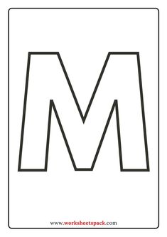 the letter m is made up of black and white lines, which are outlined in an outline