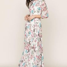 Nwt $268 Yumi Kim Woodstock Maxi Dress Full Of Love Blush Floral Gown Dr3298m Brand New With Original Tags And Never Worn! Per Yumi Kim: A Romantic Floral Print Complements The Elegant, Bohemian Feel Of Our Woodstock Floral Print Maxi Dress. Details Include A Full-Length Skirt, 3/4 Blouson Sleeves, And Hidden Back Zip. Designed In Nyc. Made In China. Dry Clean, Hand Or Machine Wash. Fully Lined. 100% Polyester Length: From Top Of Shoulder To Hem 60" Spring Garden Party A-line Gown, Long Sleeve Gown For Spring Garden Party, Spring Garden Party Gown With Long Sleeves, Pink A-line Maxi Dress With Floral Print, Pink A-line Maxi Dress For Wedding, Summer Floral Print Long Sleeve Gown, White Full Length Spring Dresses, Fitted Floral Print Gown For Spring, Flowy Long Sleeve Gown For Spring