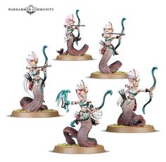 Khaine Melusai Stalkers Daughters Of Khaine, Greek Mythological Creatures, Swept Back Hair, Fantasy Stuff, Game Workshop, Blood Bowl, Warhammer Models, Dark Elf, Fantasy Miniatures