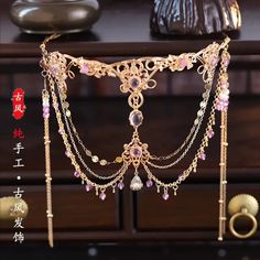 TAVIMART - Ancient Hanfu Hair Hoops Su Eyebrow Heart Drop Dunhuang Exotic Style Headwear Bride's Forehead Accessories Headpiece Forehead Accessories, Ancient Hanfu, Japanese Hair Accessories, Hanfu Hair, Dunhuang, Japanese Hair, Japanese Hairstyle, Exotic Fashion, Hair Hoops